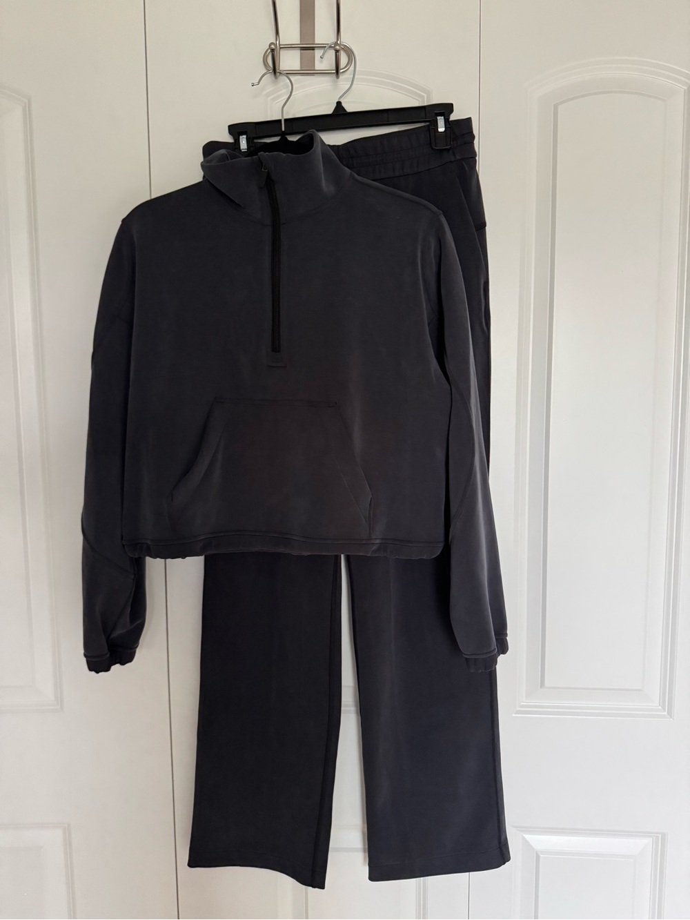 Lululemon Softstreme Black Quarter-Zip and Wide-Leg  Set